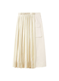 Ice_1QTY // Jupe midi asymétrique plissée - Ice