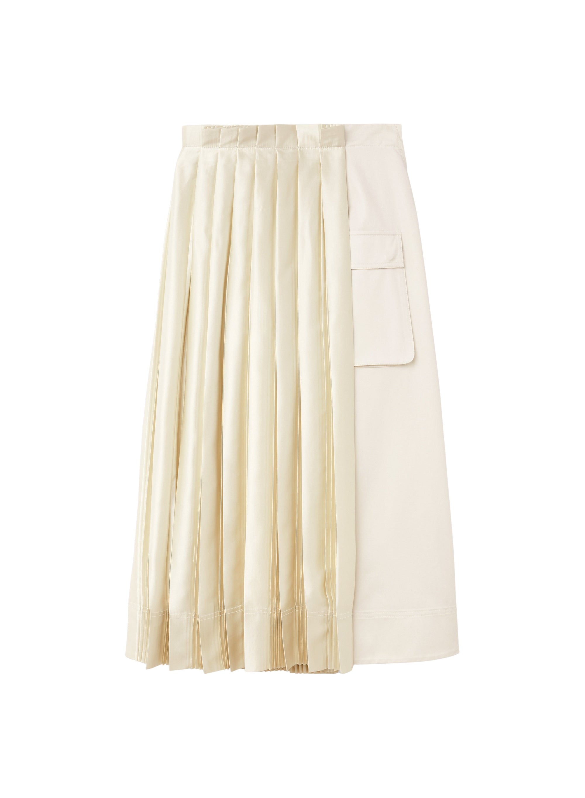 Ice_1QTY // Jupe midi asymétrique plissée - Ice