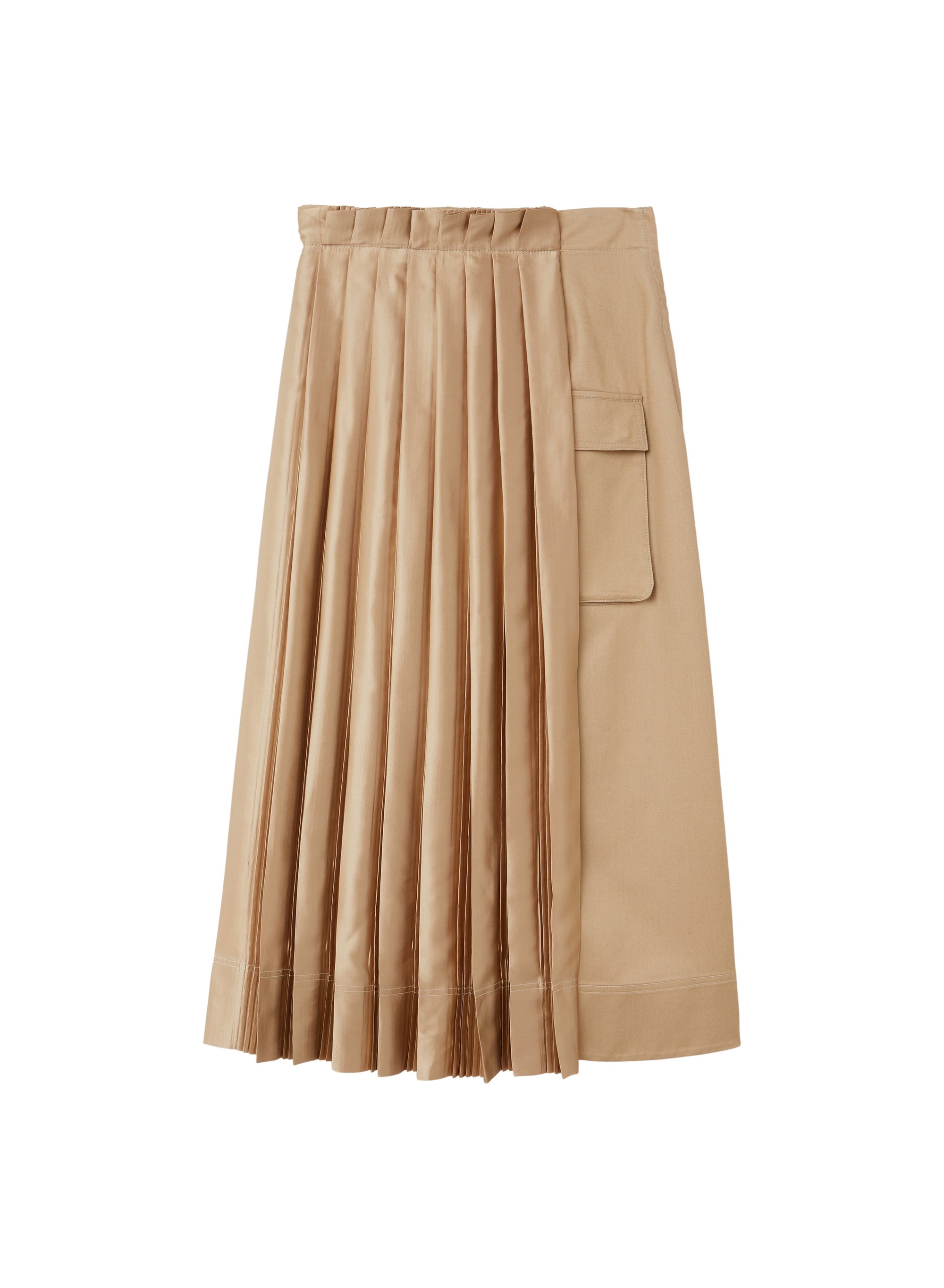 Mou_1QTY // Jupe midi asymétrique plissée - Mou