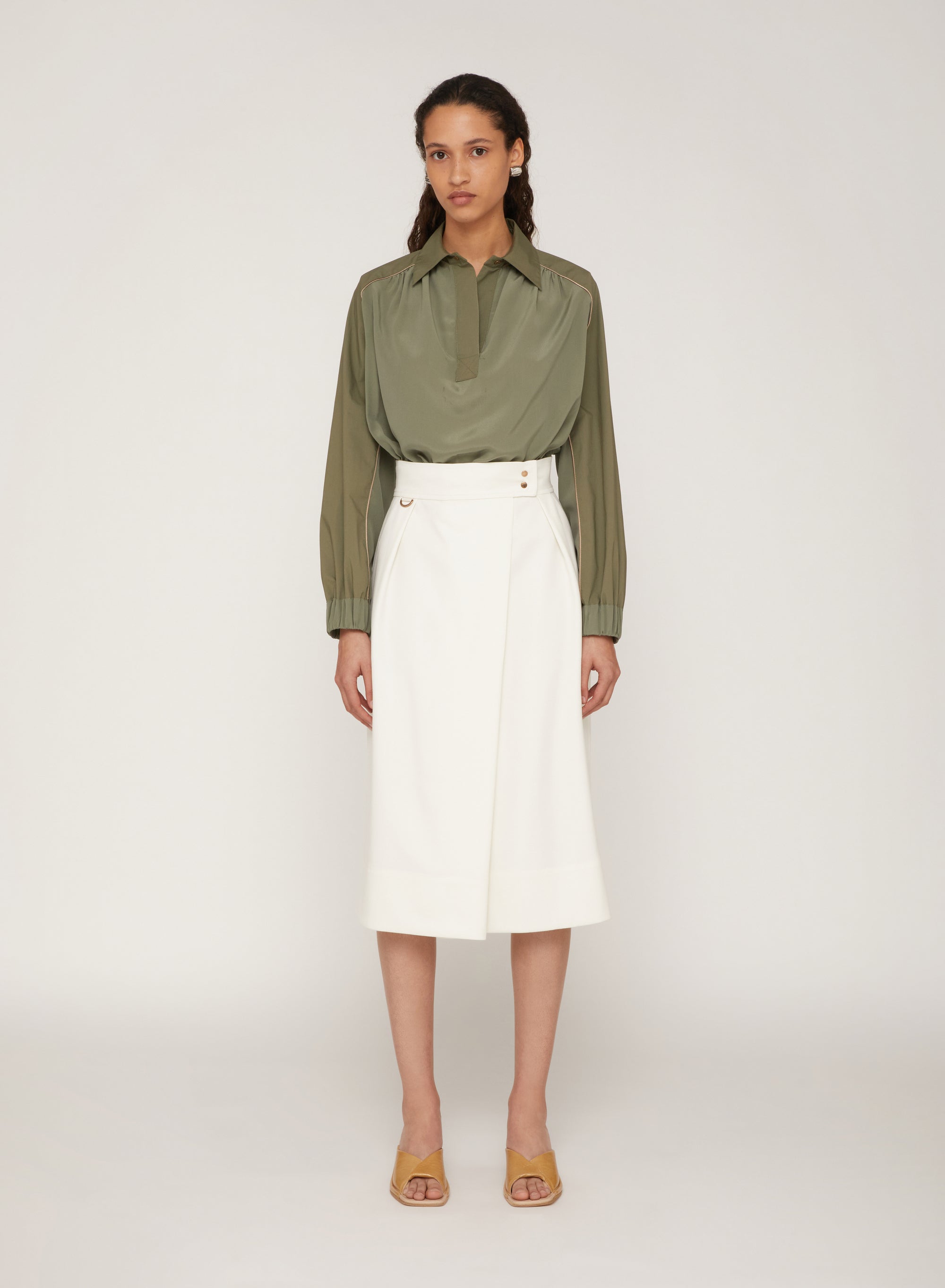 Lana_1QTY // Jupe portefeuille midi en laine - Lana