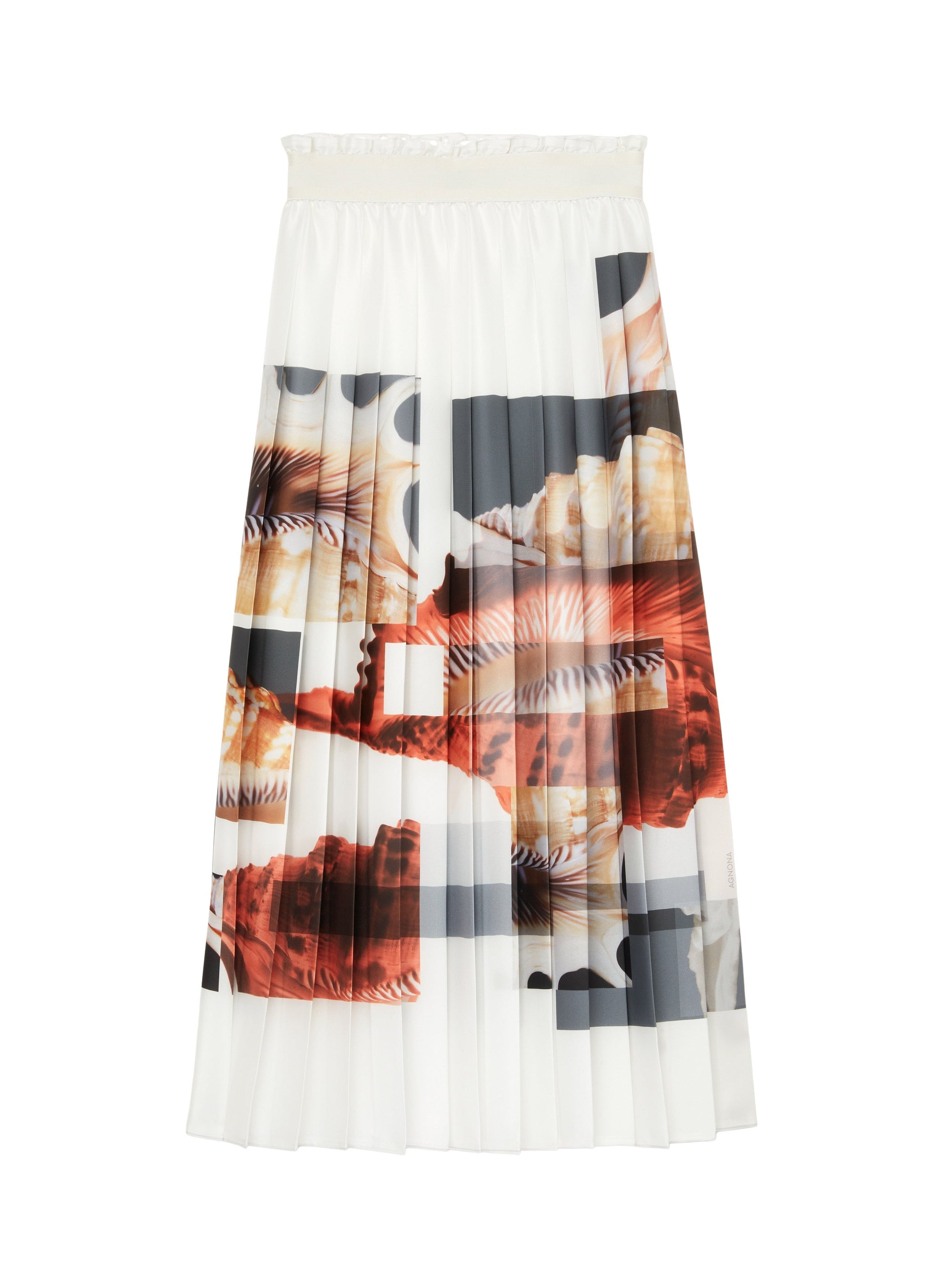 Bianco_1QTY // Jupe longue plissée imprimé graphique - Bianco