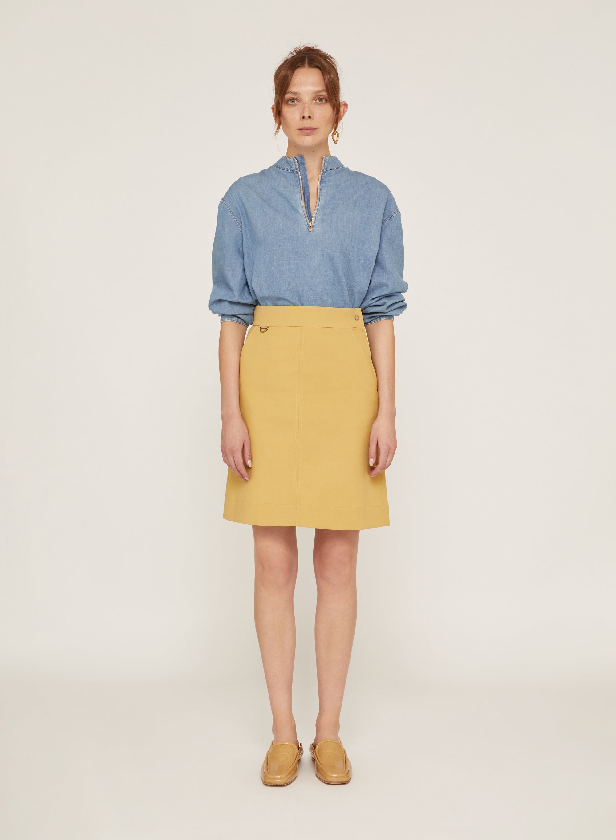 Hay_1QTY // Jupe courte trapèze ceinturée - Hay