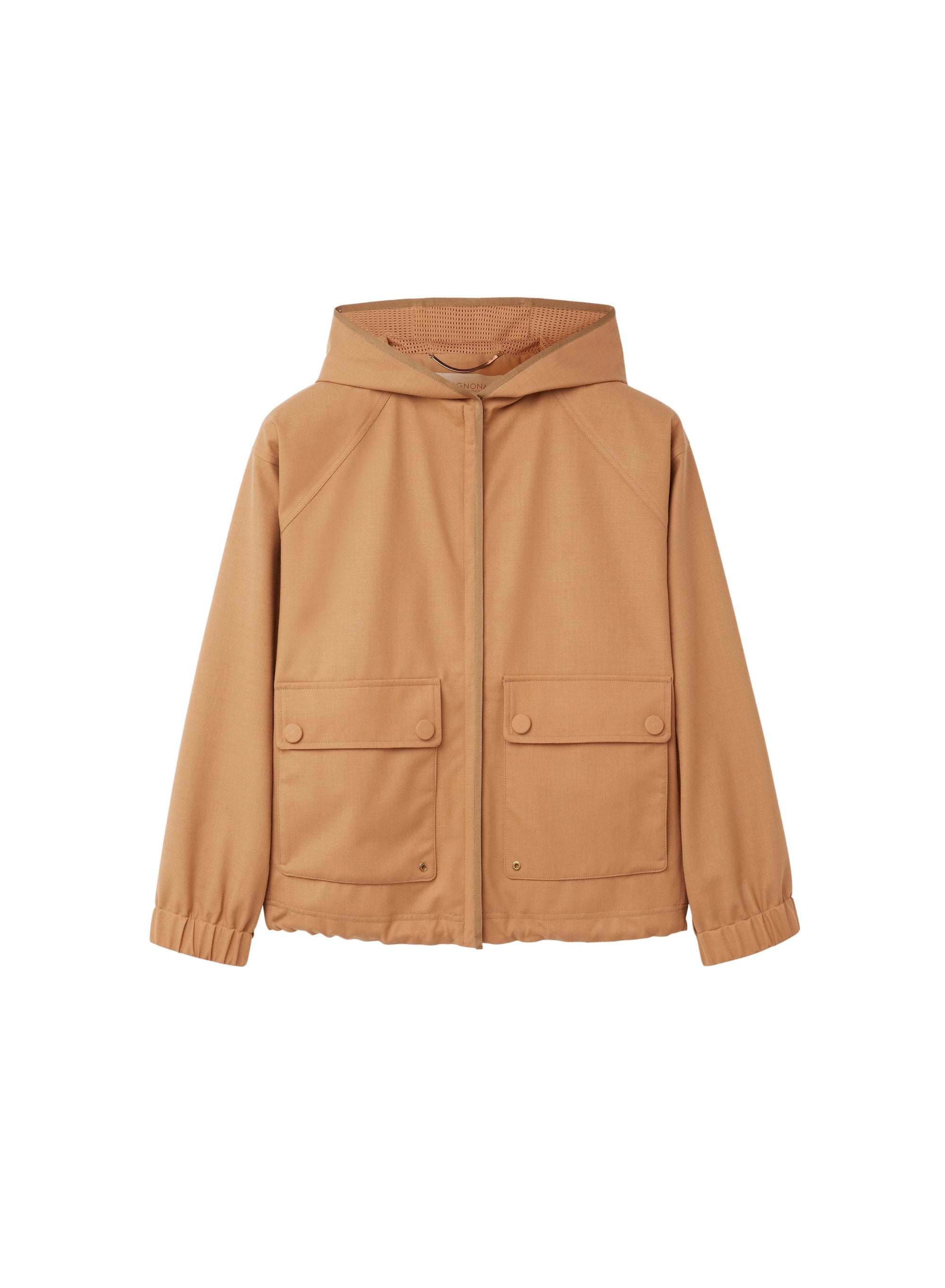 Lion_1QTY // Parka courte à capuche en laine - Lion