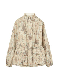 Mou_1QTY // Veste saharienne à motif abstrait - Mou