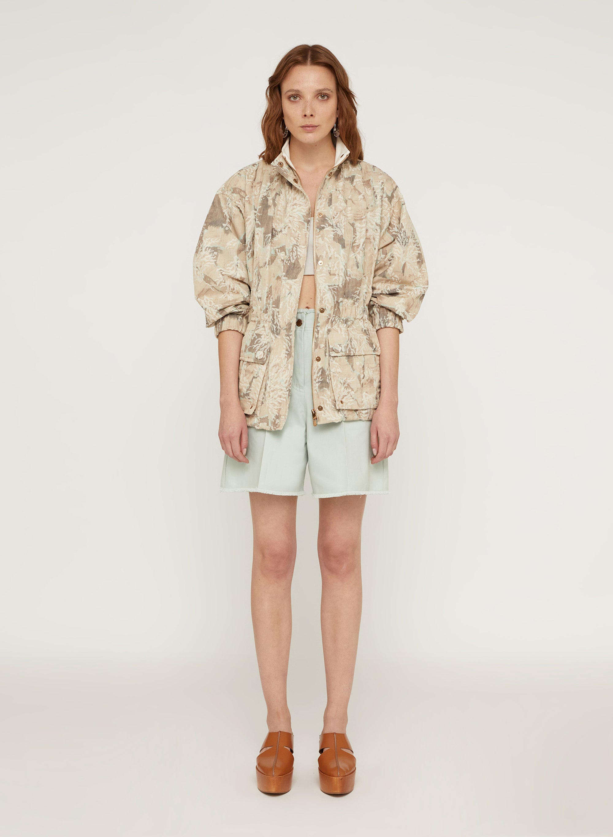 Mou_1QTY // Veste saharienne à motif abstrait - Mou