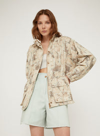 Mou_1QTY // Veste saharienne à motif abstrait - Mou