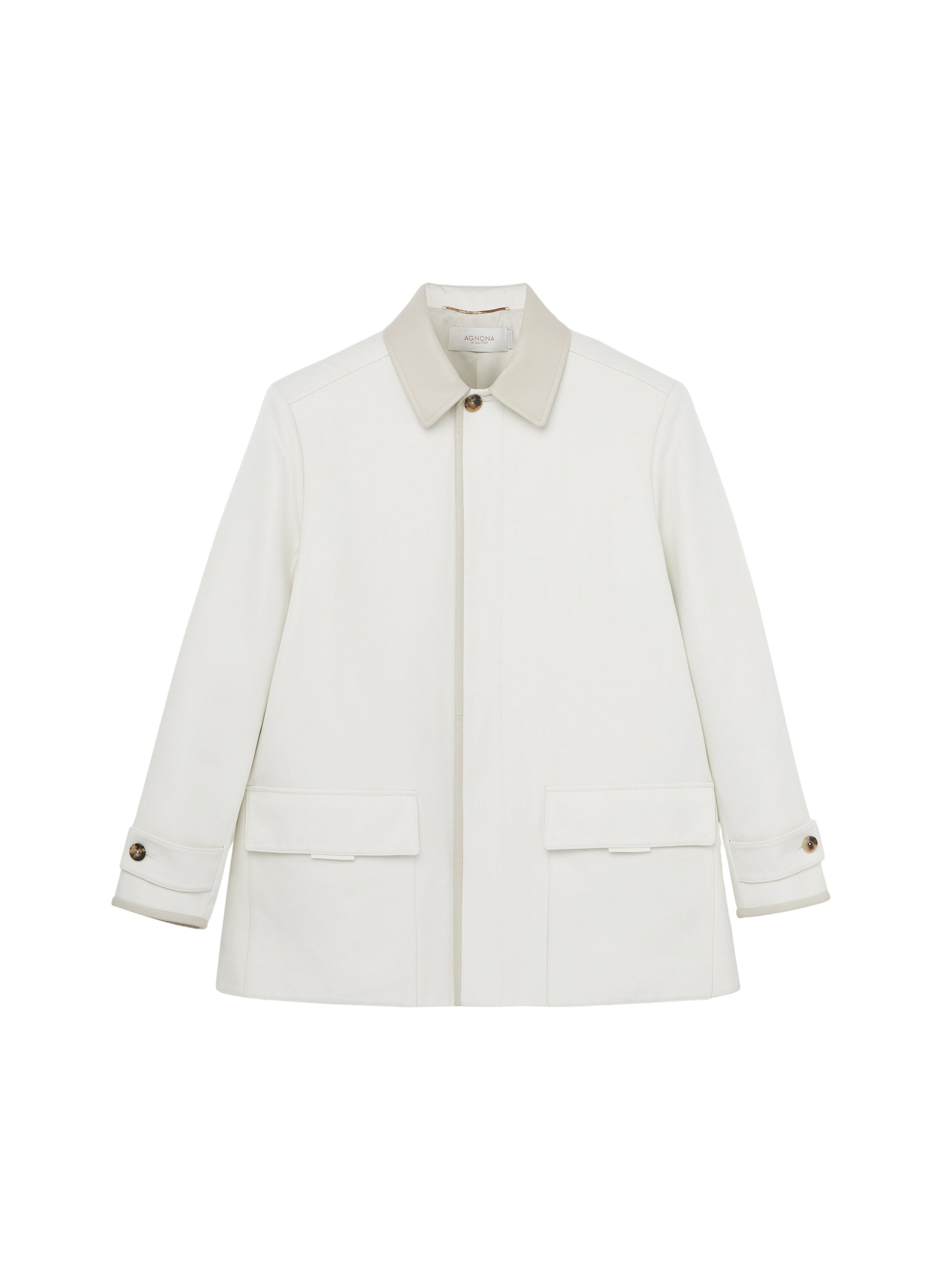 Lana_1QTY // Manteau à col contrastant en soie mélangée - Lana