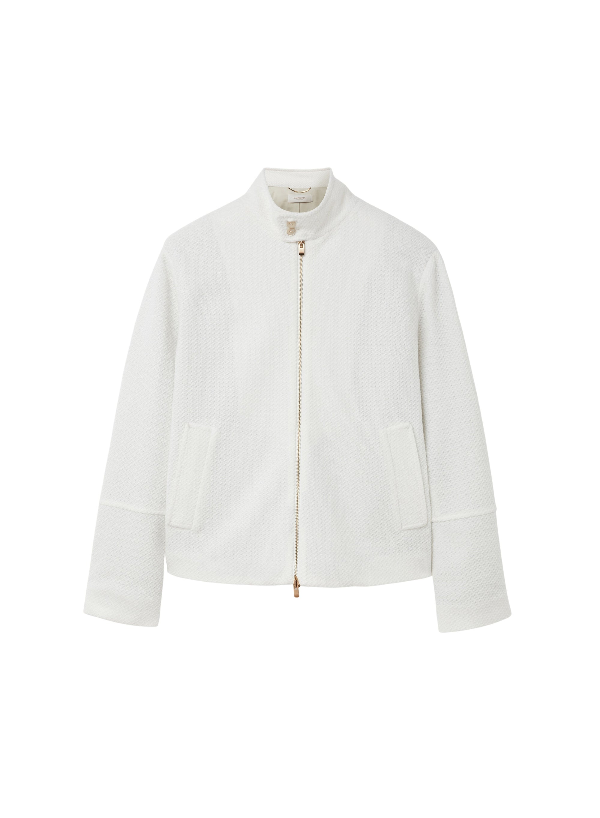 Lana_1QTY // Blouson zippé et gaufrée en laine - Lana