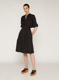 Nero_1QTY // Robe chemise évasée à découpes - Nero