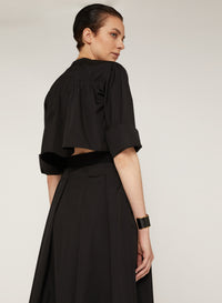 Nero_1QTY // Robe chemise évasée à découpes - Nero