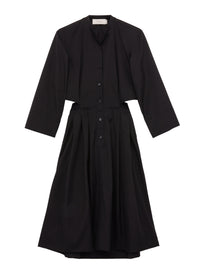 Nero_1QTY // Robe chemise évasée à découpes - Nero