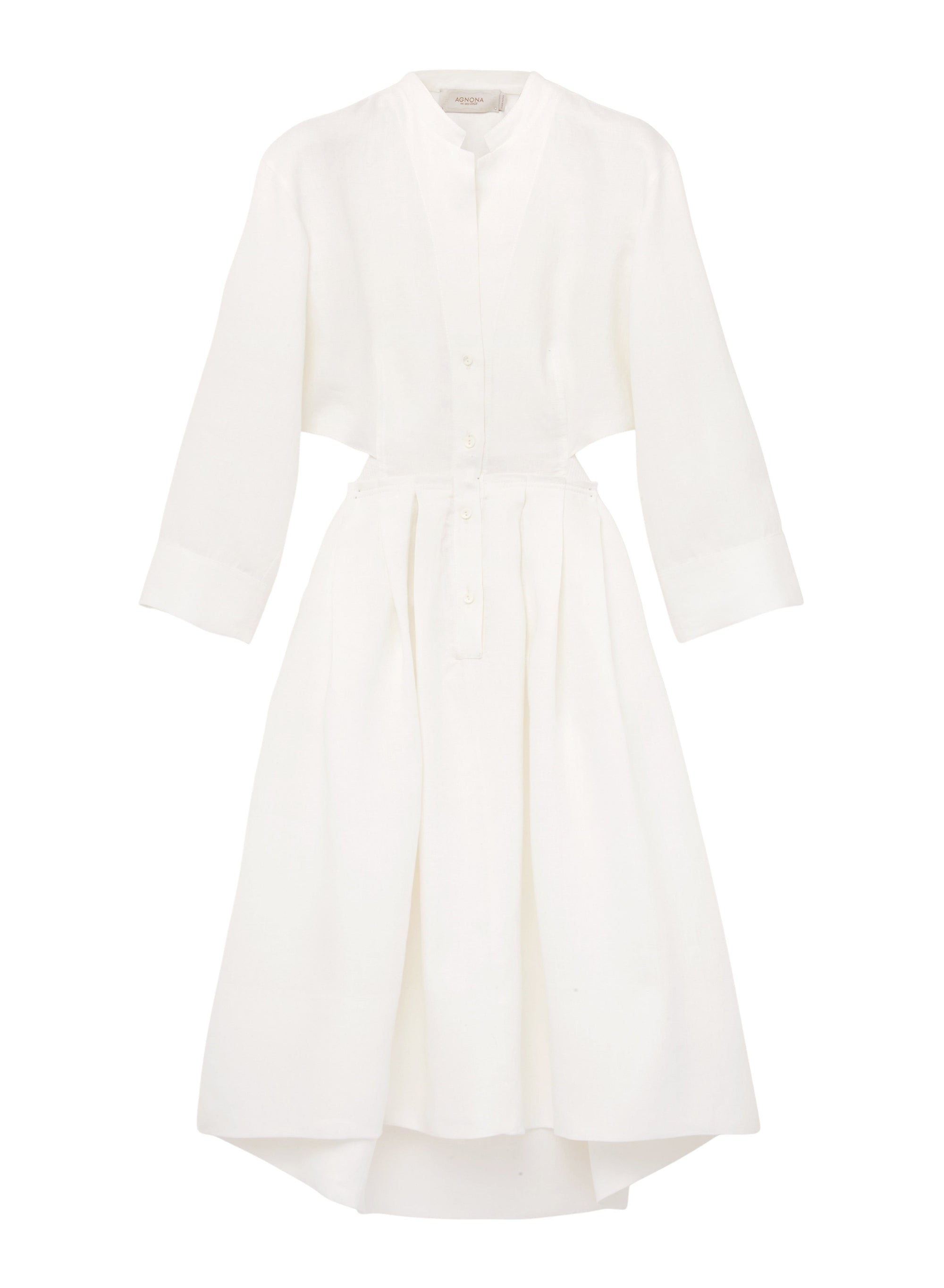 Bianco_2QTY // Robe chemise évasée à découpes - Bianco