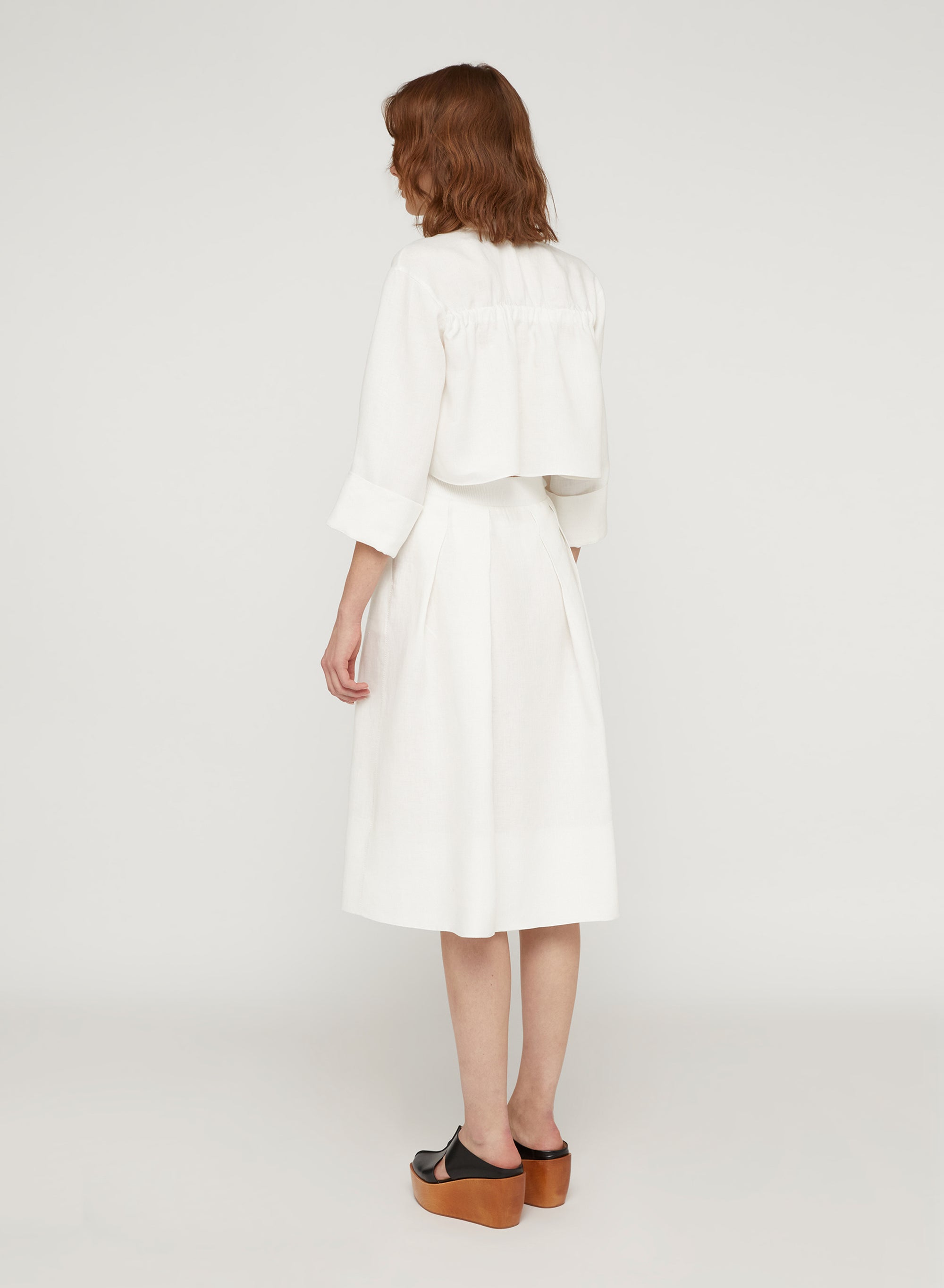 Bianco_2QTY // Robe chemise évasée à découpes - Bianco