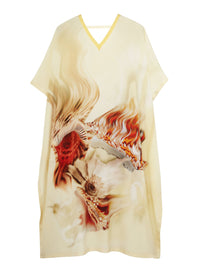 Mayo_1QTY // Caftan à imprimé graphique en soie - Mayo