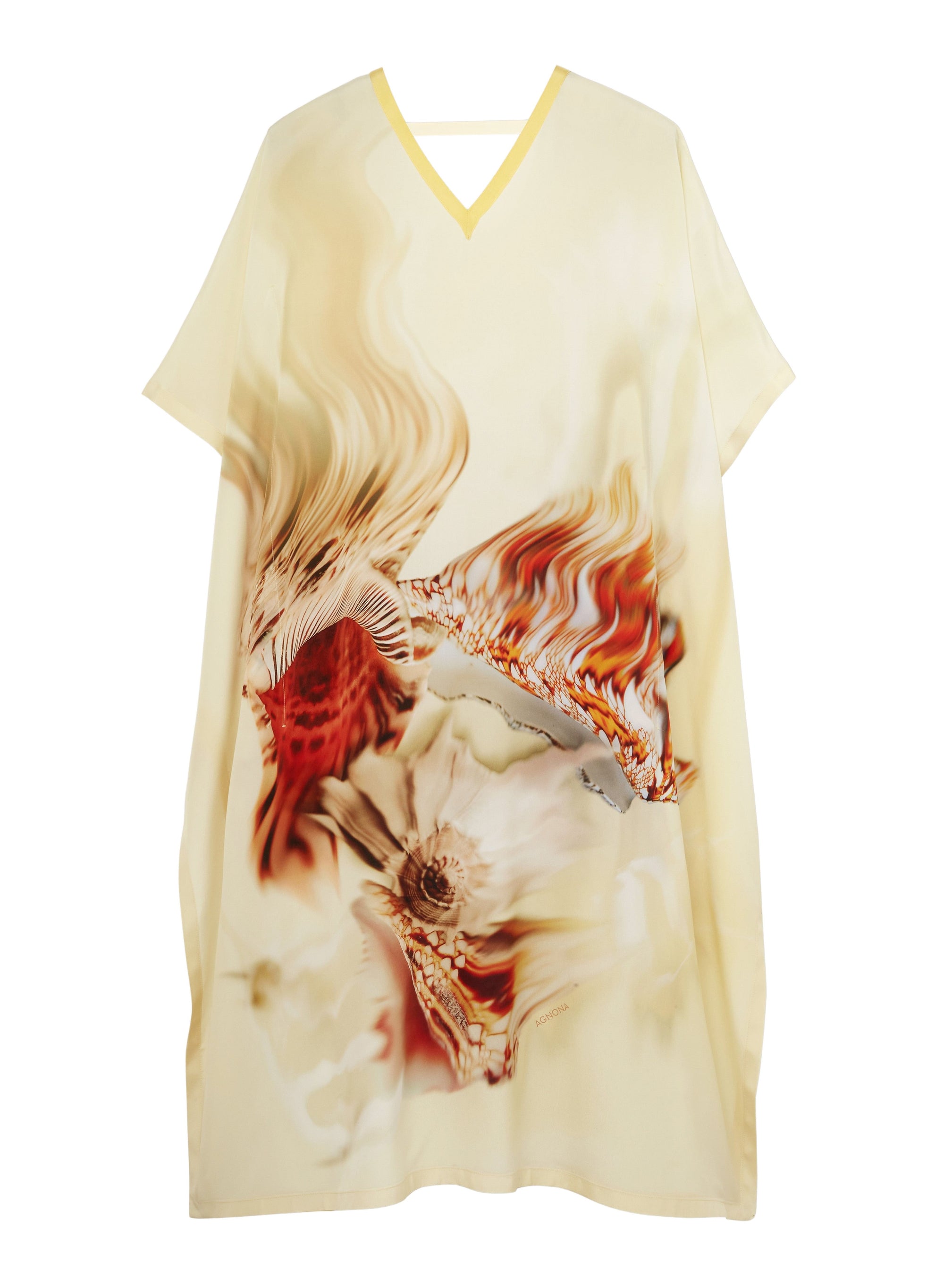 Mayo_1QTY // Caftan à imprimé graphique en soie - Mayo