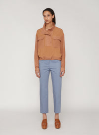 Lion_1QTY // Blouse à empiècements froissés en soie - Lion