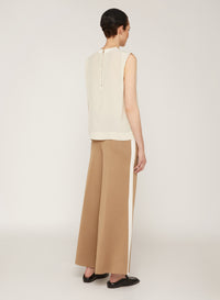 Ice_1QTY // Blouse fluide sans manches en soie - Ice