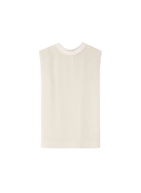 Ice_1QTY // Blouse fluide sans manches en soie - Ice