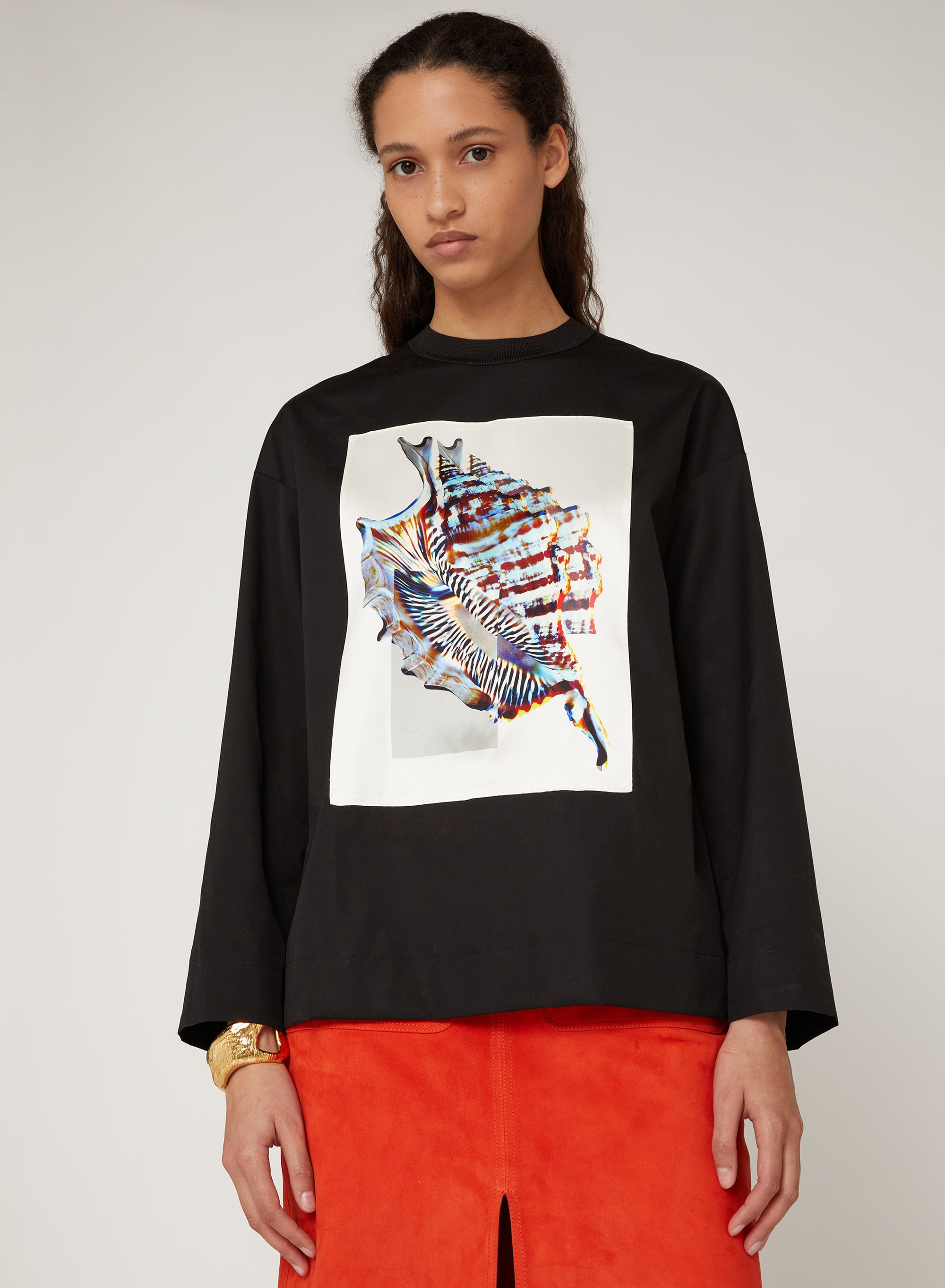 Nero_1QTY // T-shirt manches longues à imprimé graphique - Nero