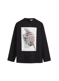 Nero_1QTY // T-shirt manches longues à imprimé graphique - Nero