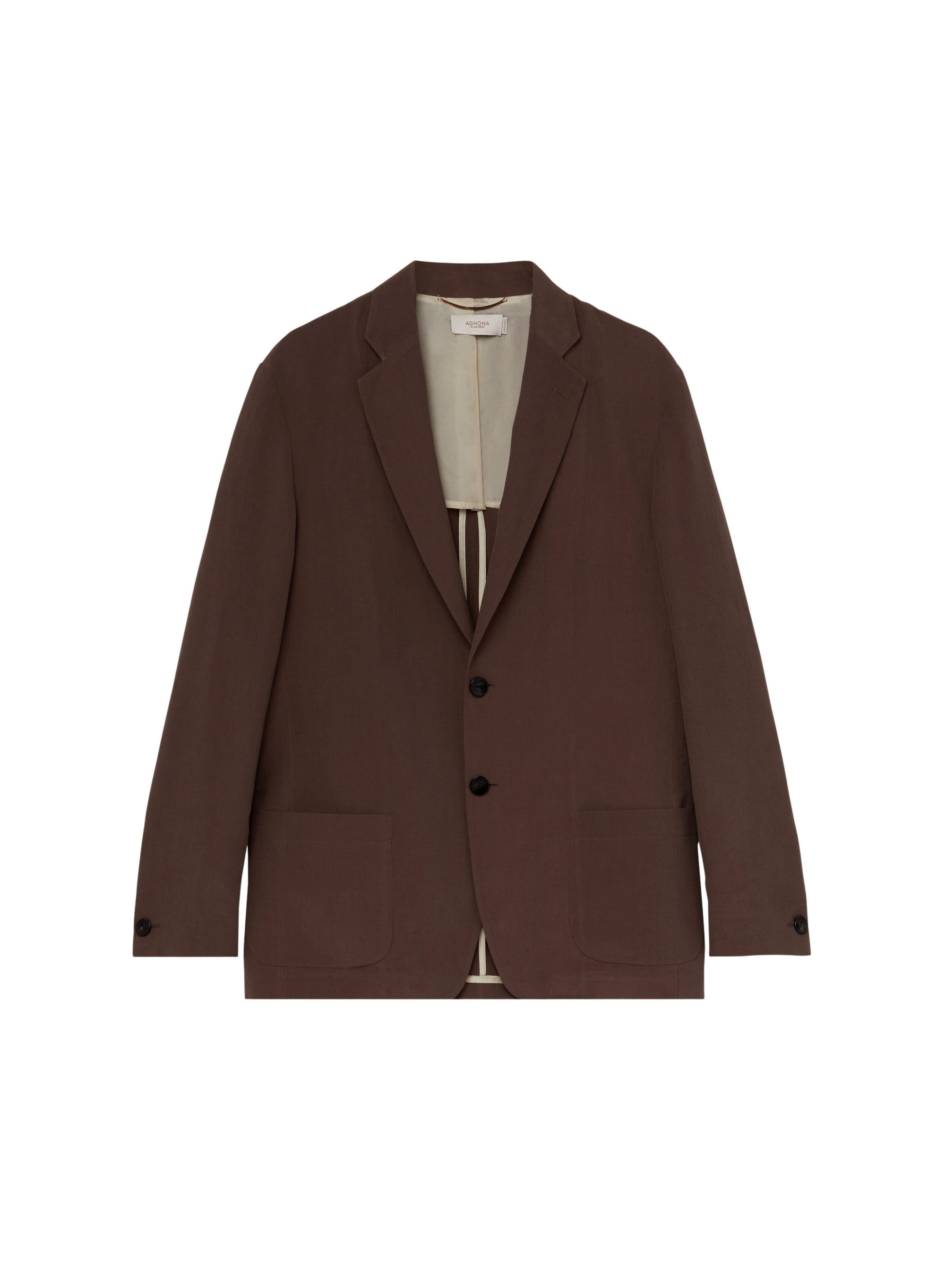 Teak_2QTY // Blazer à boutons en soie mélangée - Teak