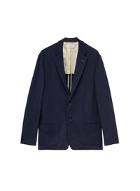 Silk embroidered zigzag blazer - Work Blue