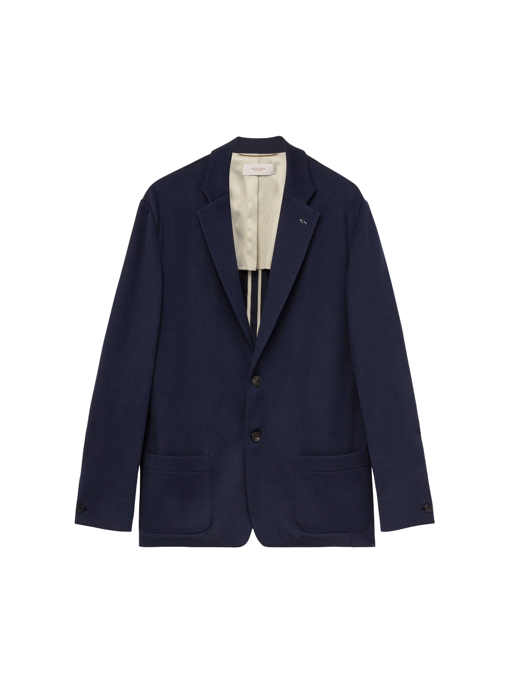 Silk embroidered zigzag blazer - Work Blue