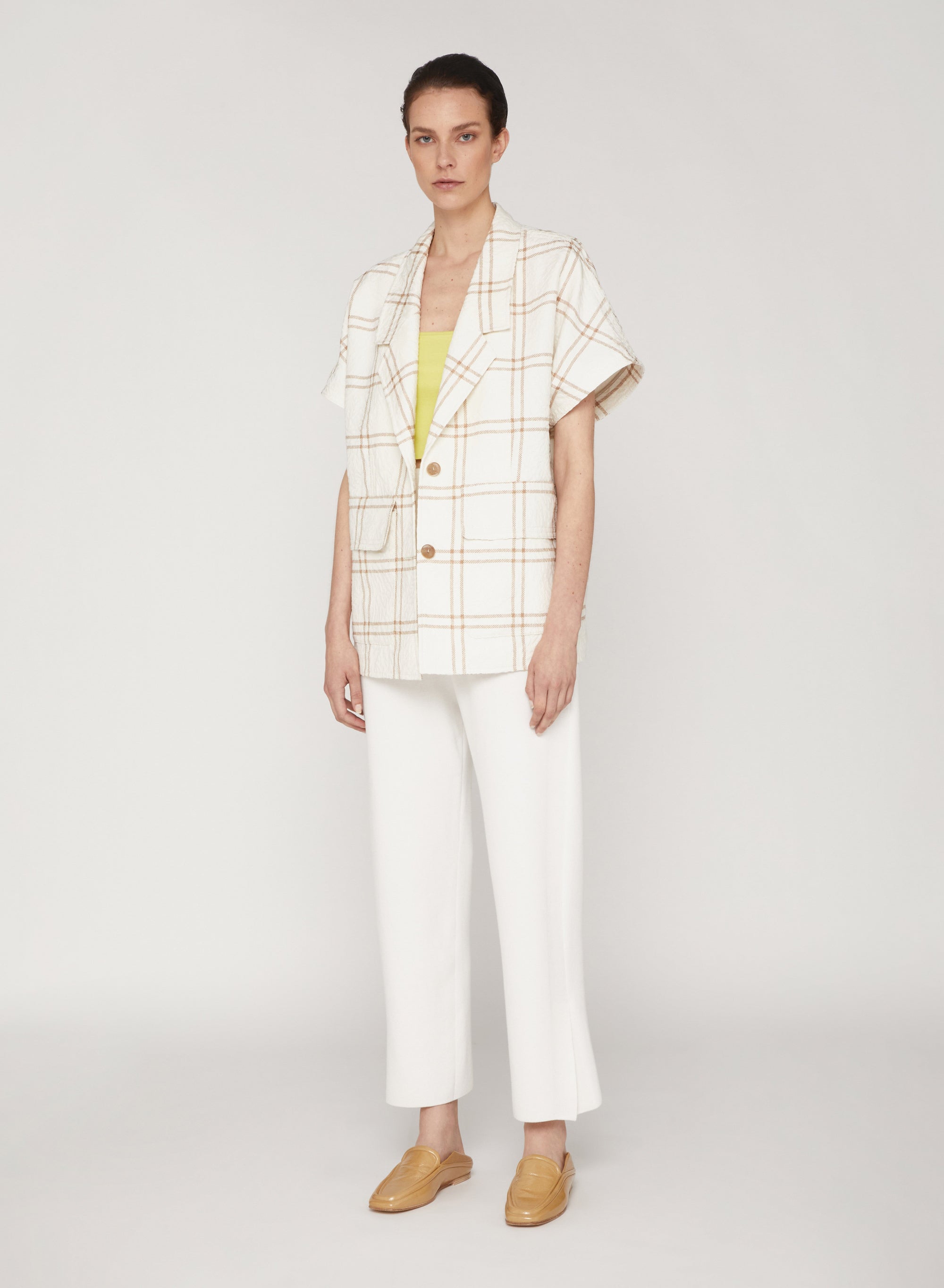 Short checked jacket - Mint