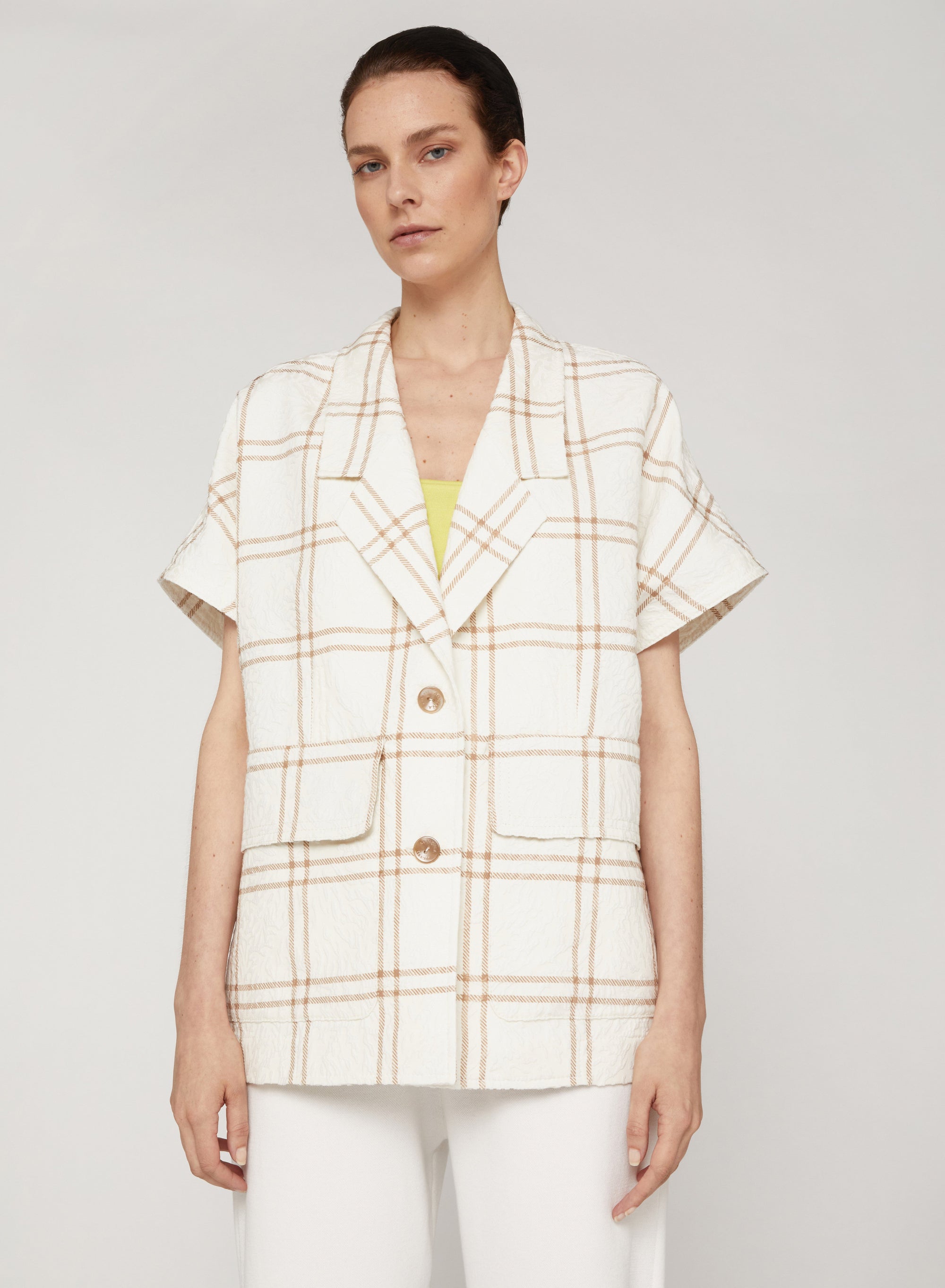 Short checked jacket - Mint