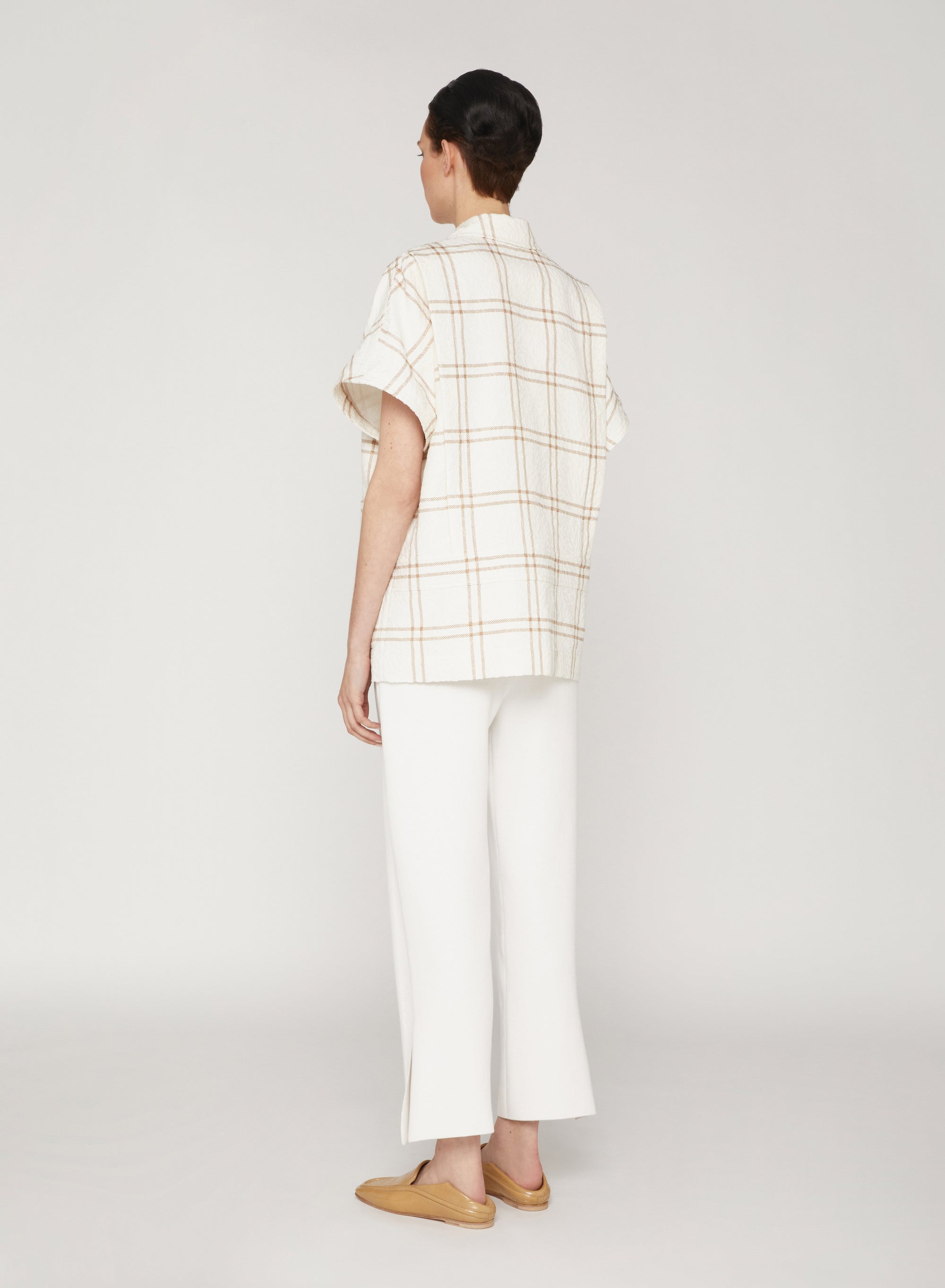 Short checked jacket - Mint