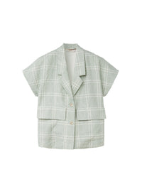 Mint_1QTY // Veste courte à carreaux - Mint