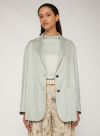 Mint_1QTY // Blazer oversize à poches en soie mélangée - Mint