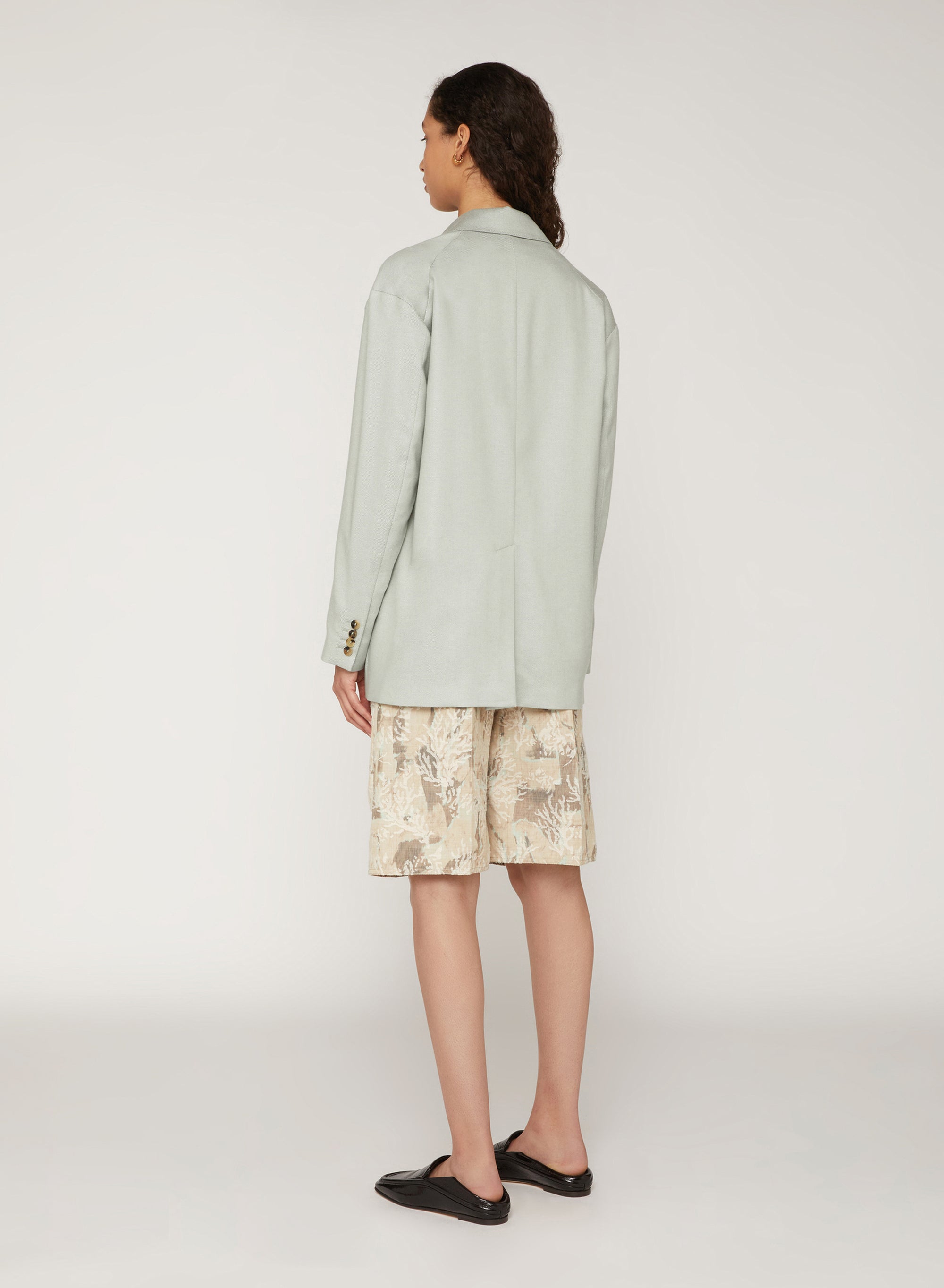 Mint_1QTY // Blazer oversize à poches en soie mélangée - Mint