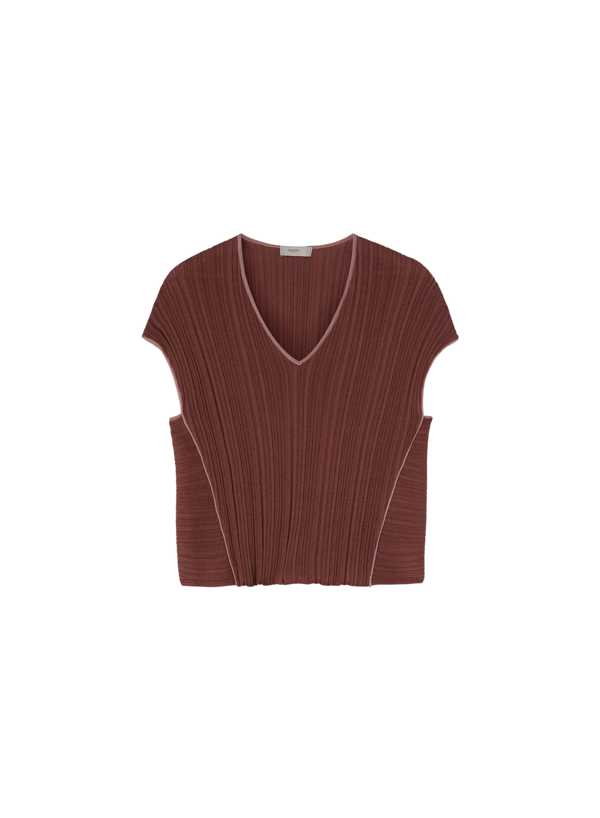 Siena_2QTY // Top contrastant et maille côtelée en soie - Siena