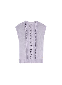 Malva_6QTY // Pull sans manches à motifs ajourés en soie - Malva