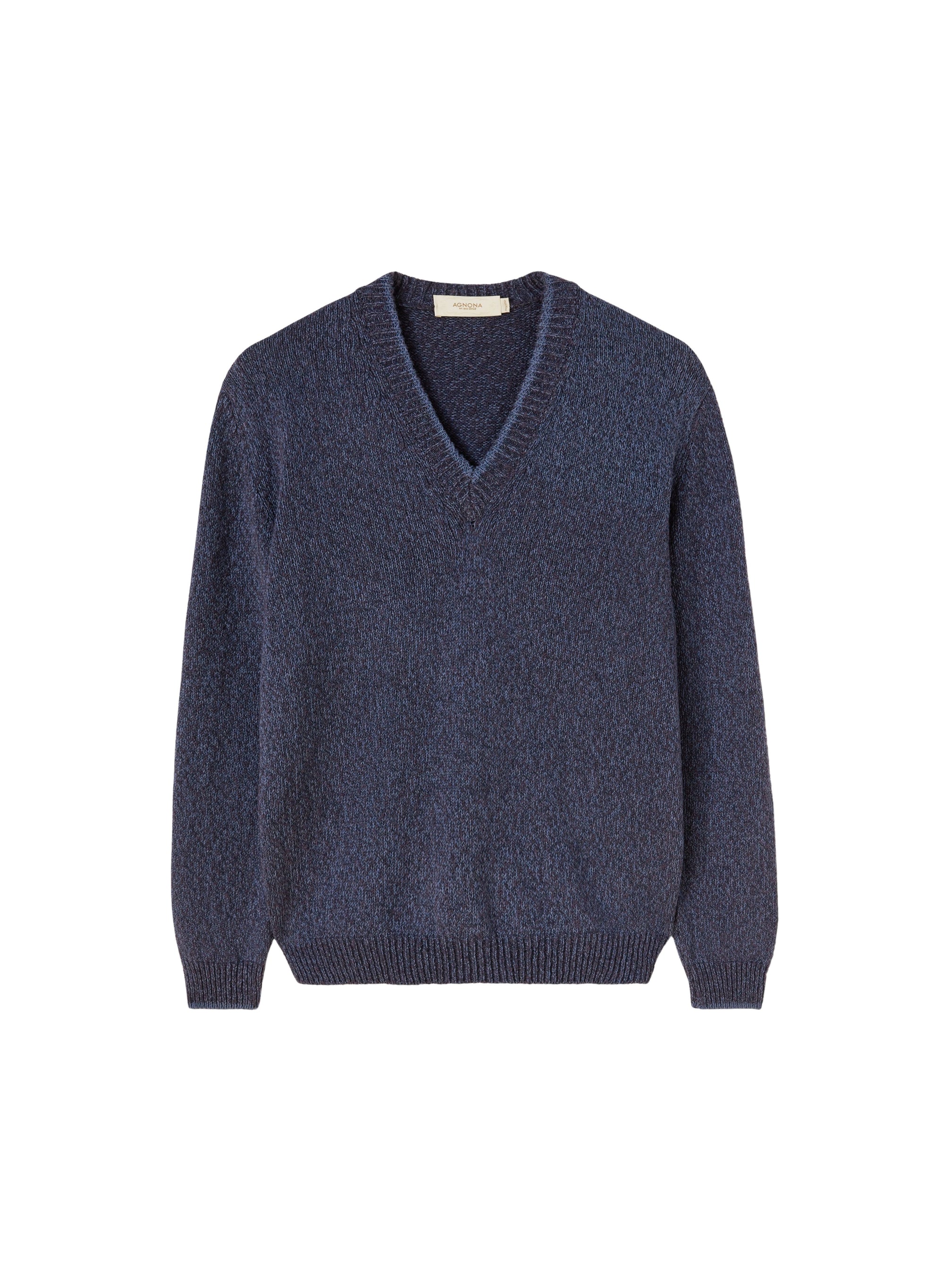 Eclipse_1QTY // Pull col V à effet chiné en soie mélangée - Eclipse