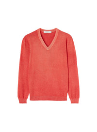 Sunset_1QTY // Pull col V et finitions côtelées en soie - Sunset