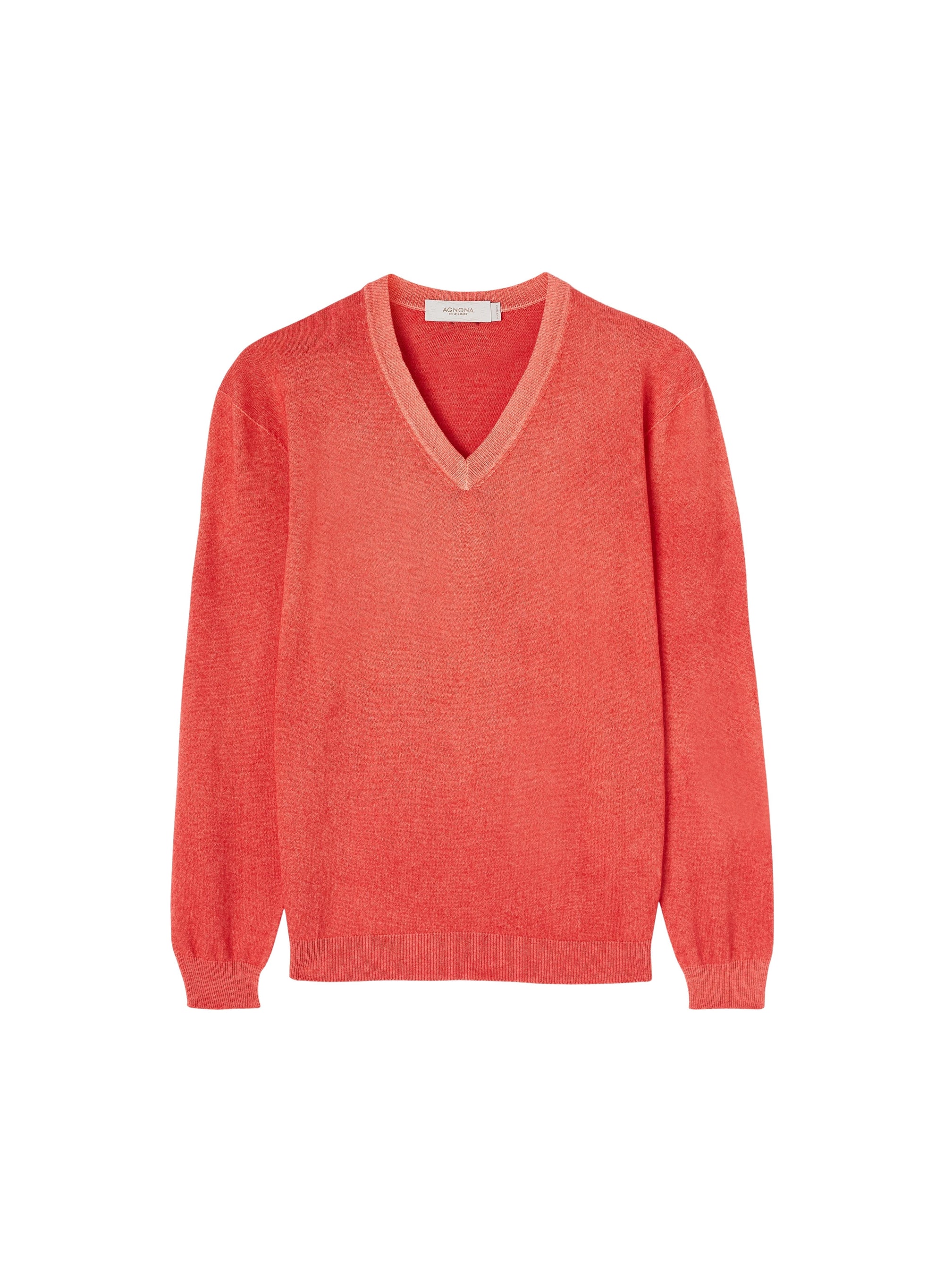 Sunset_1QTY // Pull col V et finitions côtelées en soie - Sunset