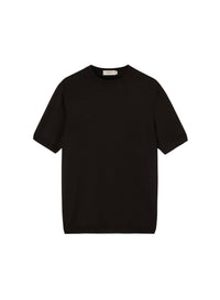 Black_3QTY // T-shirt col côtelé en soie - Black