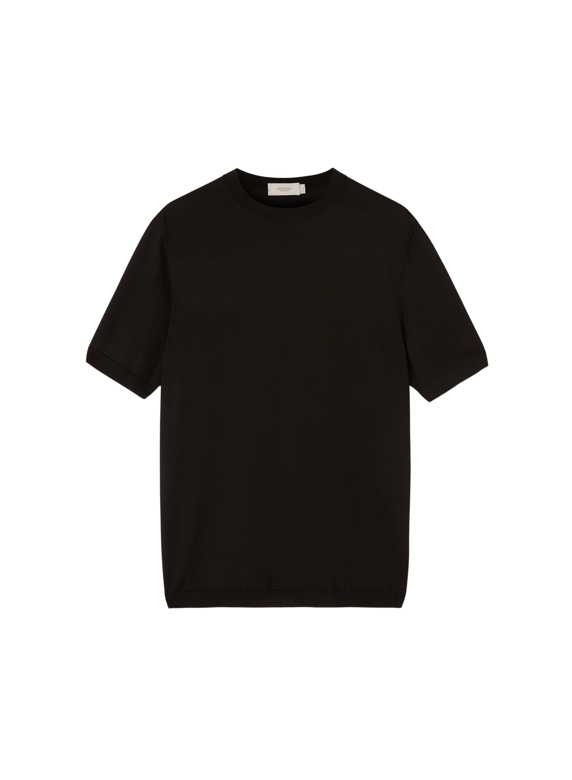 Black_3QTY // T-shirt col côtelé en soie - Black