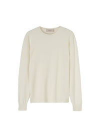 White_2QTY // Pull ras-du-cou côtelé en soie mélangée - White