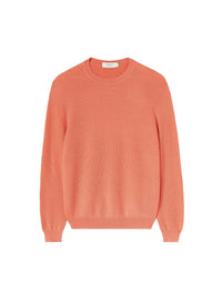 Coral_1QTY // Pull à maille côtelée en laine - Coral