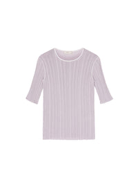 Malva_2QTY // Pull côtelé à manches courtes en soie - Malva