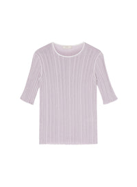Pull côtelé à manches courtes en soie - Malva