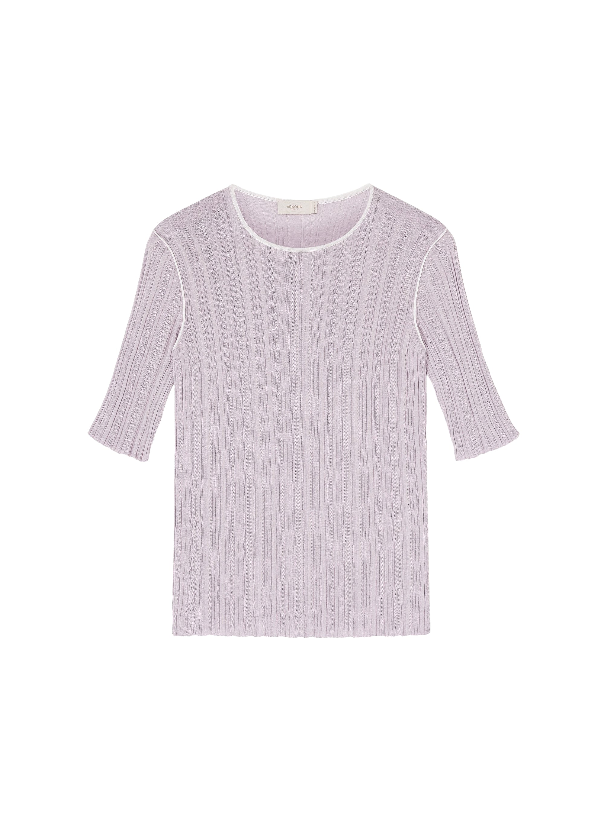 Pull côtelé à manches courtes en soie - Malva