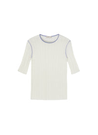 White_1QTY // T-shirt à détail contrastant en soie - White