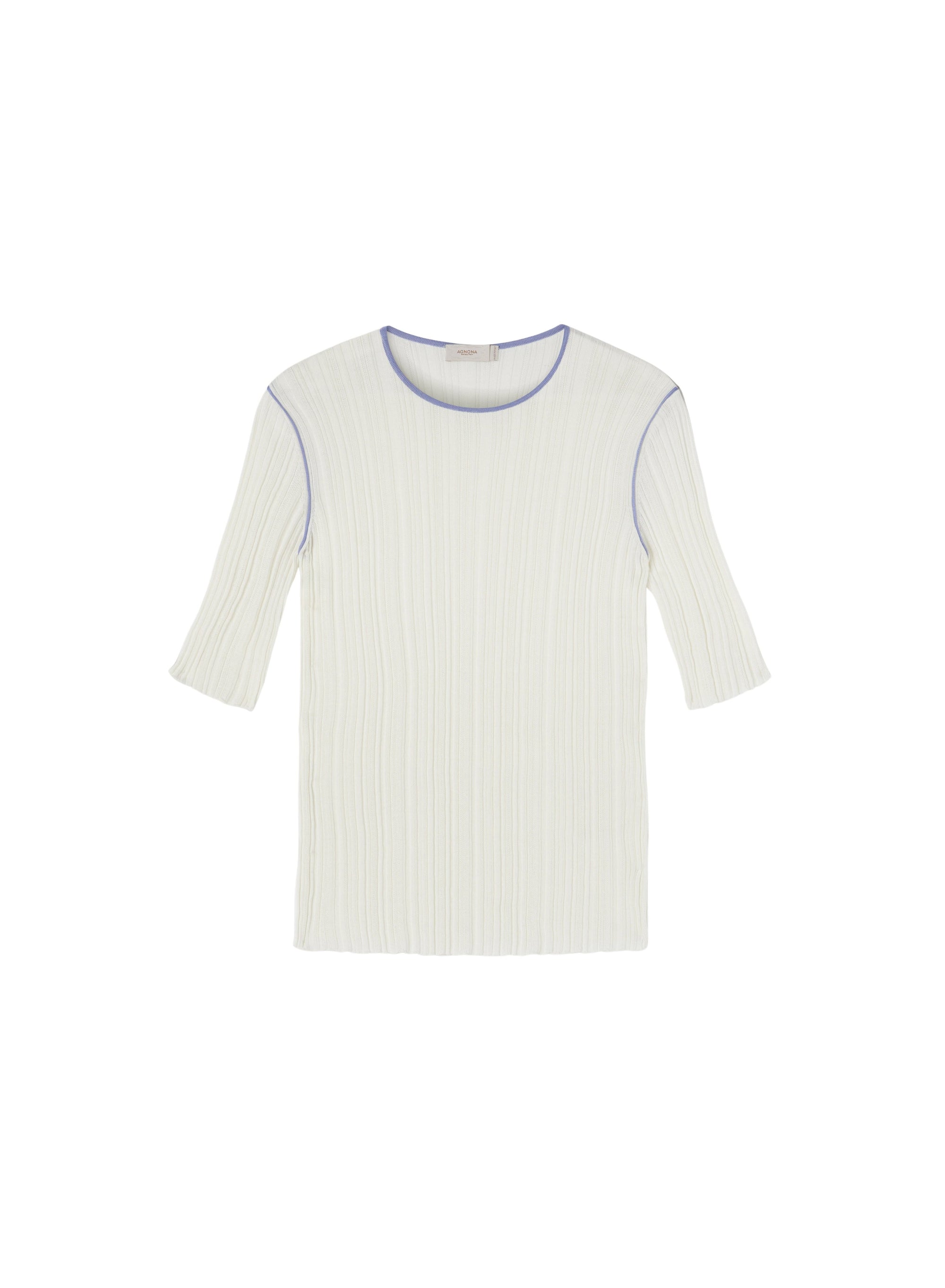 White_1QTY // T-shirt à détail contrastant en soie - White