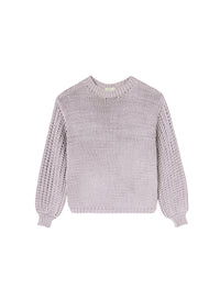 Malva_1QTY // Pull à manches bouffantes ajourées en soie - Malva