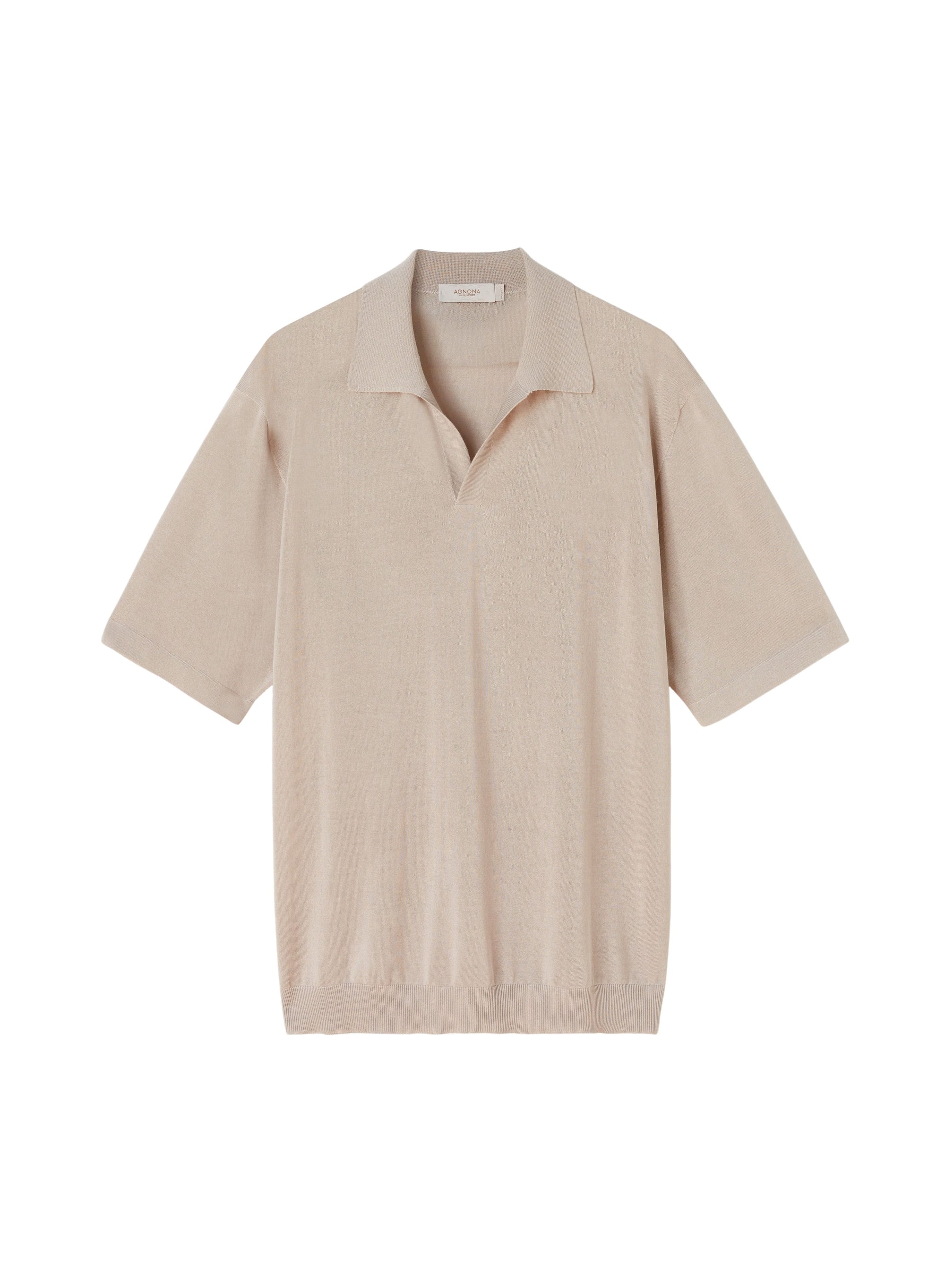 Sand_1QTY // Polo ample en soie - Sand