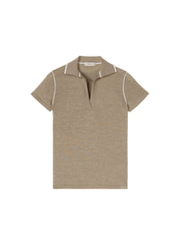 Linen_2QTY // Polo contrastant en laine et soie - Linen